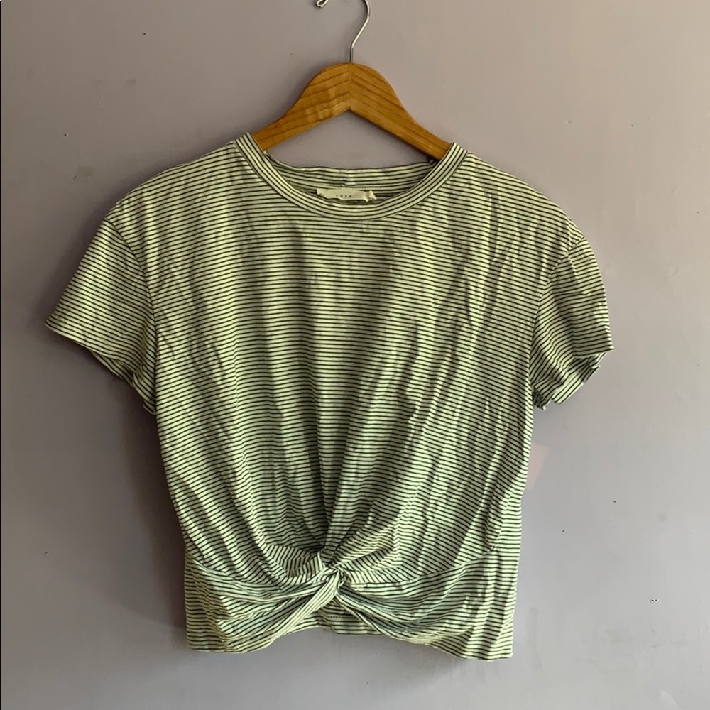 Lush front tie striped t shirt